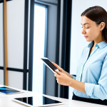 **

"A professional female product designer in modest business casual attire, working on a digital tablet in a bright, modern design studio, fully clothed, appropriate content, safe for work, perfect anatomy, natural proportions, high-resolution rendering, professional environment."

**