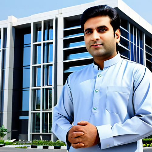 제품디자인 자격증 실무 경험 활용법 - **Prompt:** A Pakistani architect in a professional setting, wearing a shalwar kameez, standing in f...