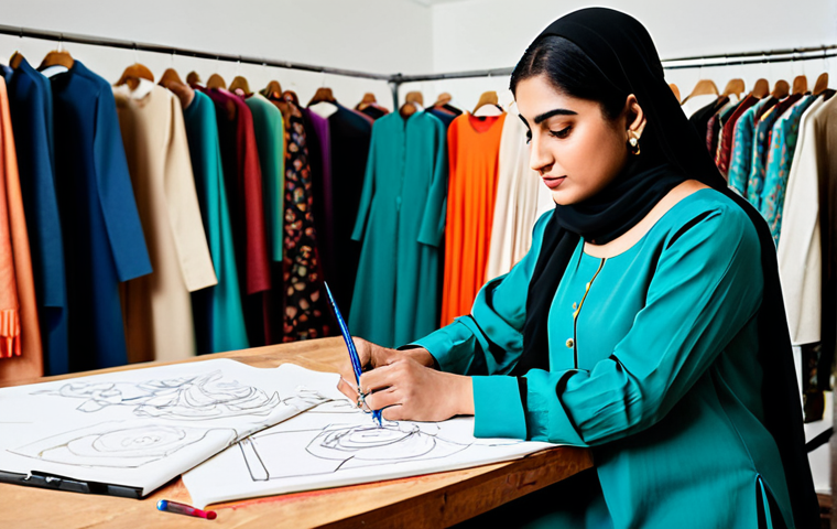 제품디자인 자격증의 합격 후 혜택 - **Professional Urdu Calligrapher:** A master calligrapher, fully clothed in traditional shalwar kame...