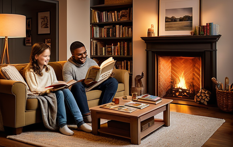 제품디자인 자격증 시험 실패 원인 분석 - **Prompt 1: A Cozy Family Evening**
A warm, inviting scene of a family of four (parents, a young...