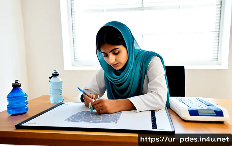 제품디자인 실기시험의 최신 경향 - Photorealistic product design practical examination in a modern Pakistani university studio, focused...